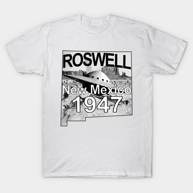 Roswell New Mexico 1947 UFO Aliens T-Shirt by blueversion